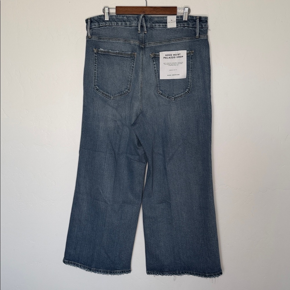 Good American Good Waist Palazzo Crop Jeans Size 18 NWT - Picture 7 of 8